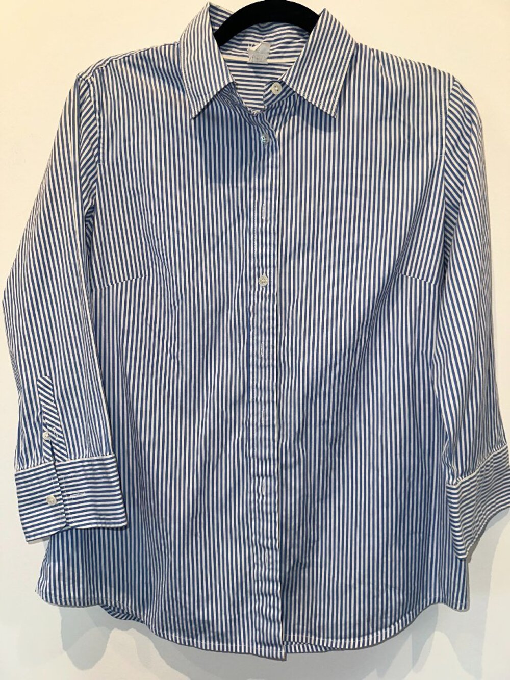 J.Crew Women's Blue & White Striped Button-Down Shirt